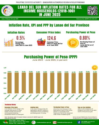 Inflation Rate, CPI and PPP by Lanao del Sur Province