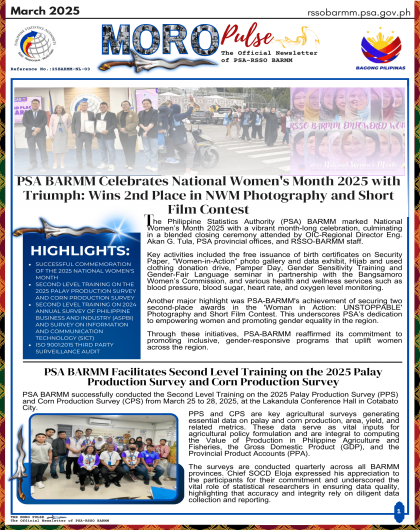 Moro Pulse - The Official Newsletter of RSSO BARMM March 2025 Edition